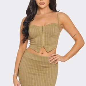 Sienna Striped Corset Set